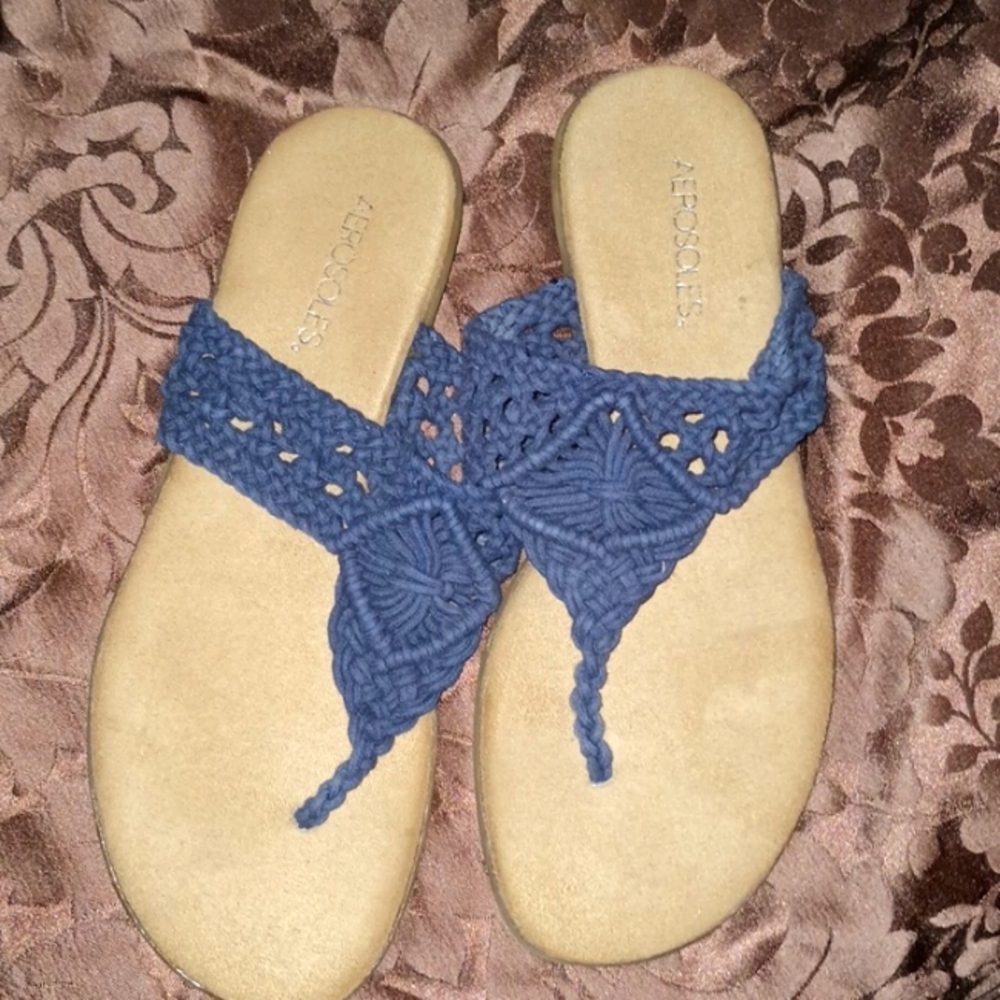Aerosoles Blue Crochet Sandals